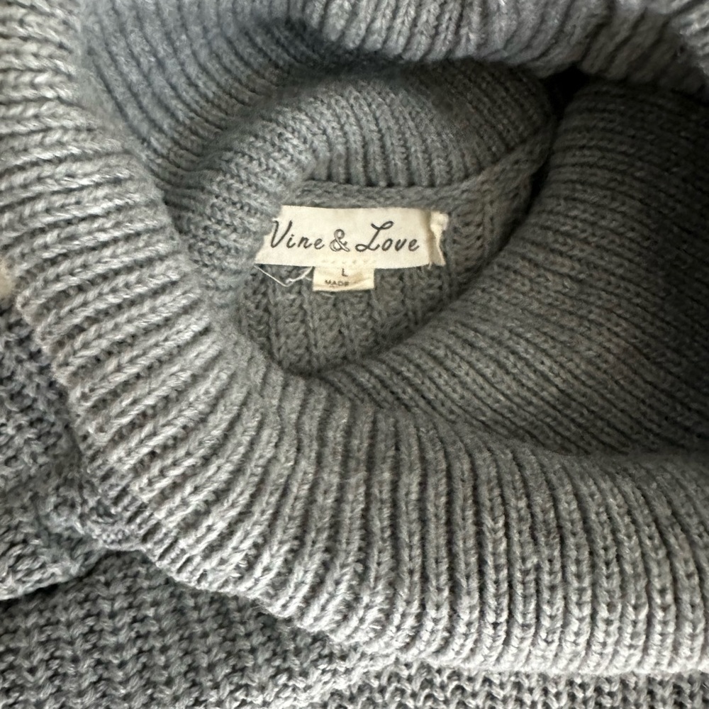 Vine and Love Gray Long Sleeve Sweater Dress - Picture 6 of 10